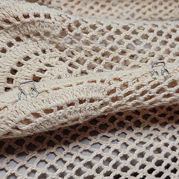 Chesley Open Knit Cardigan Sweater Longsleeve Beige - Picture 9 of 13